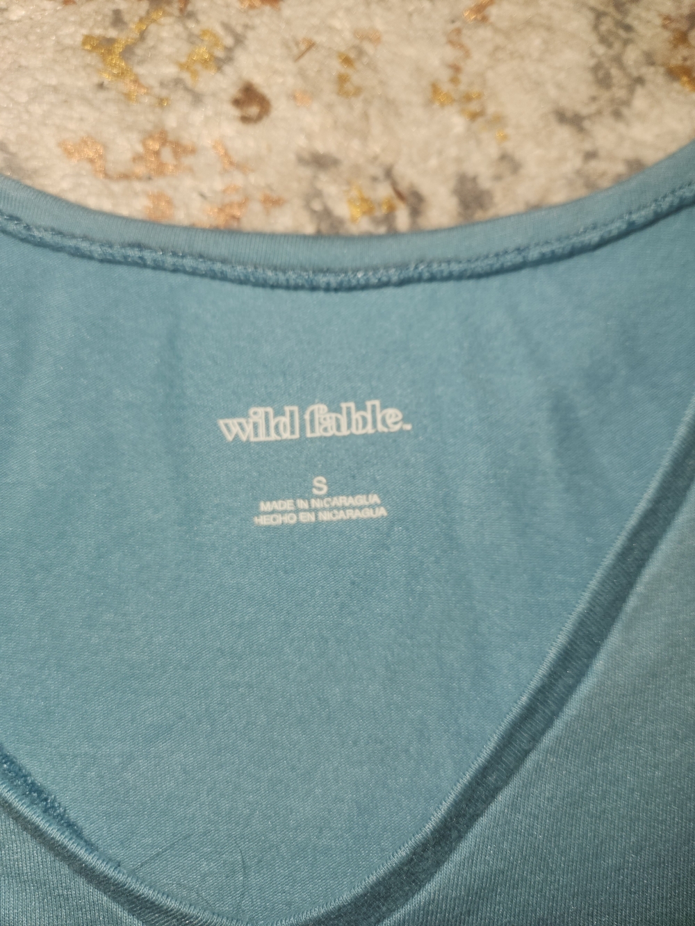 wild fable Blue V-Neck Crop Tee - Picture 2 of 4